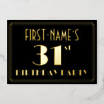 [ Thumbnail: 31st Birthday Party: Art Deco Look “31”, W/ Name Invitation ]