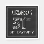 [ Thumbnail: 31st Birthday Party: Art Deco Style + Custom Name Napkins ]