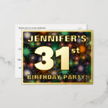 [ Thumbnail: 31st Birthday Party: Bold, Colorful Fireworks Look Postcard ]