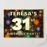 [ Thumbnail: 31st Birthday Party — Fun, Colorful Fireworks Look Invitation ]