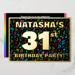 [ Thumbnail: 31st Birthday Party — Fun, Colorful Music Symbols Invitation ]