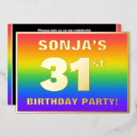 [ Thumbnail: 31st Birthday Party: Fun, Colorful Rainbow Pattern Invitation ]
