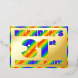 [ Thumbnail: 31st Birthday Party — Fun, Rainbow Spectrum “31” Invitation ]