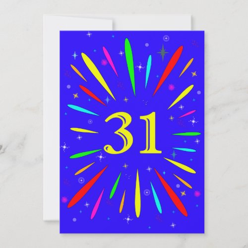 31st Birthday Party Invitation Explosion 