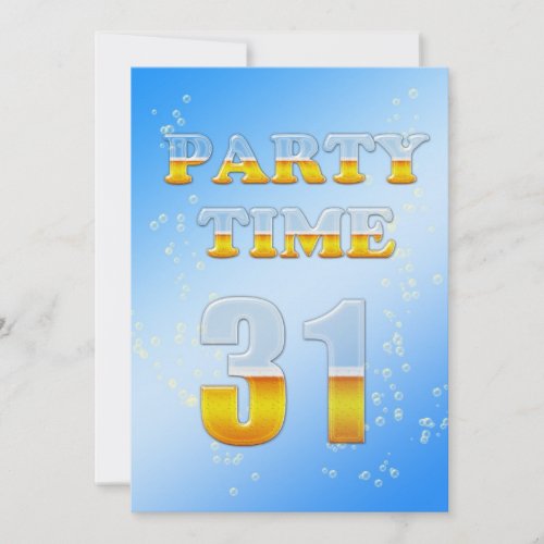 31st birthday party invitation with beer
