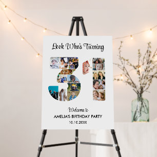 31st Birthday Party Number 31 Photo Collage Foam Board