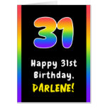 [ Thumbnail: 31st Birthday: Rainbow Spectrum # 31, Custom Name Card ]