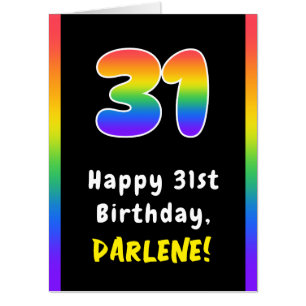 31st Birthday: Rainbow Spectrum # 31, Custom Name Card