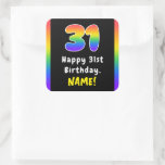 [ Thumbnail: 31st Birthday: Rainbow Spectrum # 31, Custom Name Sticker ]