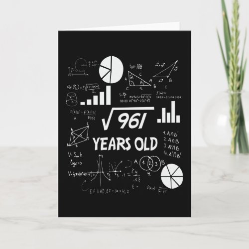 31st Birthday Square Root Math 31 Years Old Bday Card