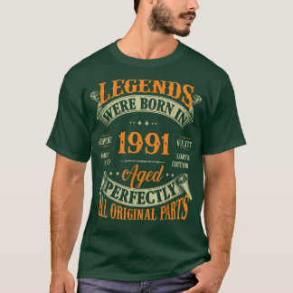 31st Birthday Tee Vintage Legends Born In 1991 31 