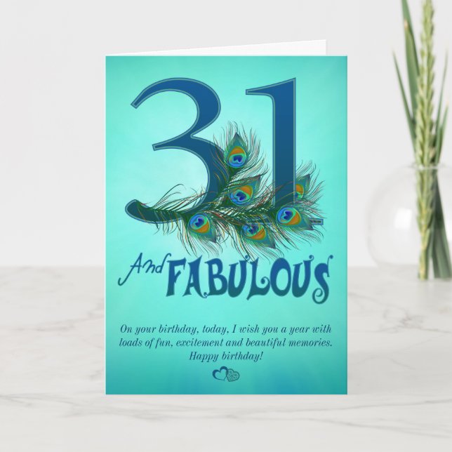 31st Birthday template Cards (Front)