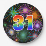 [ Thumbnail: 31st Event - Fun, Colorful, Bold, Rainbow 31 Paper Plates ]