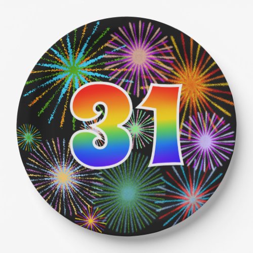 31st Event _ Fun Colorful Bold Rainbow 31 Paper Plates