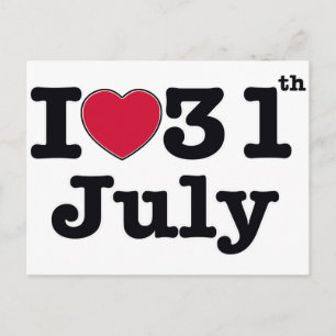 31st july my day of birthday postcard