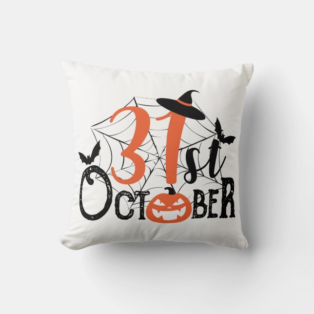 31st October Halloween Celebration Throw Pillow (Front)