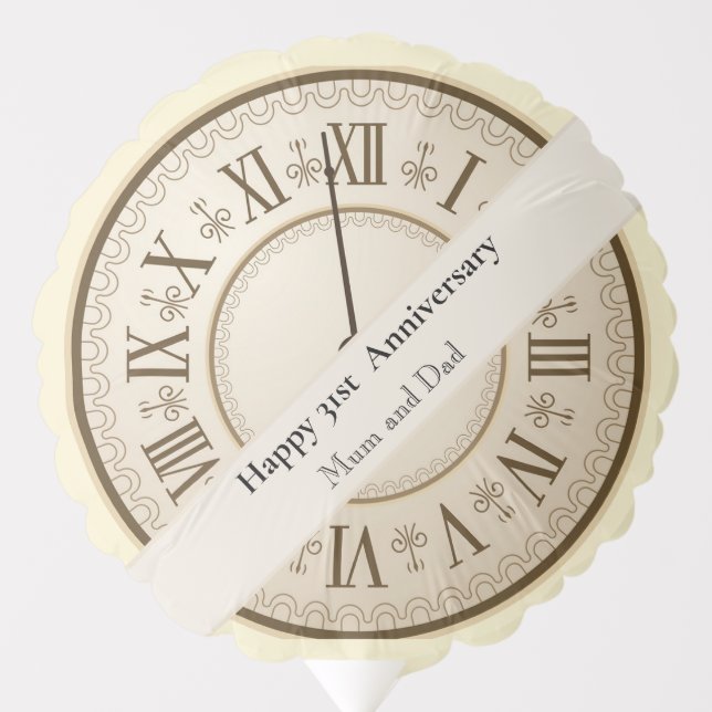 31st Wedding Anniversary editable  Balloon (Front)