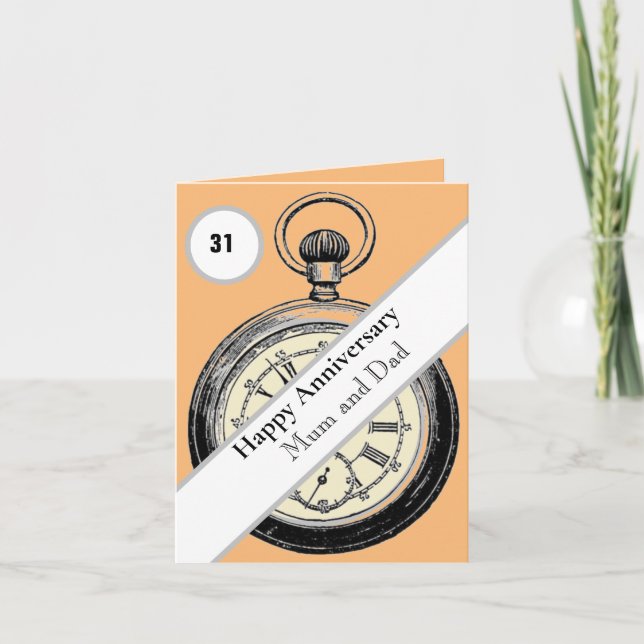 31st Wedding Anniversary editable  Card (Front)