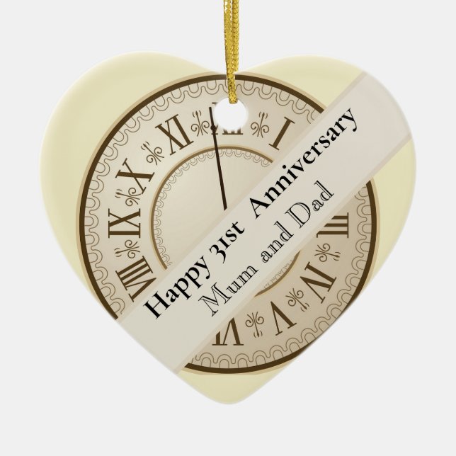 31st Wedding Anniversary editable   Ceramic Ornament (Front)
