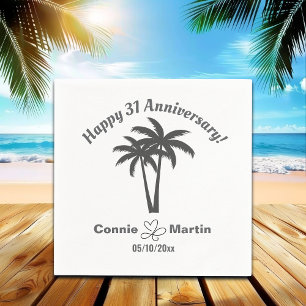 31st Wedding Anniversary Palm Trees Napkins