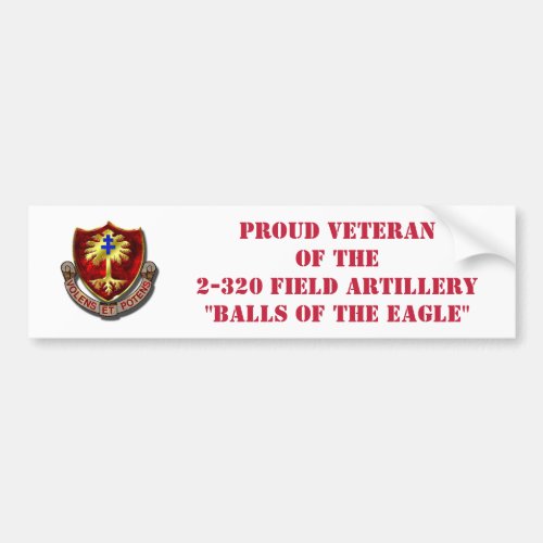 320th Field Artillery Bumper Sticker