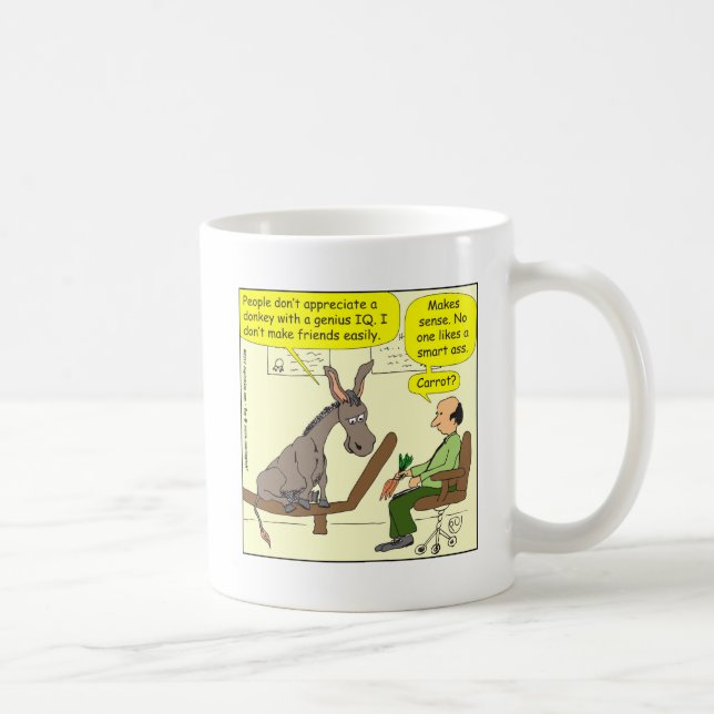 321 donkey genius smart a$$ color cartoon coffee mug (Right)