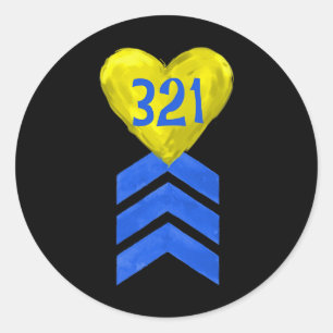 321 Trisomy 21 Down Syndrome Awareness Classic Round Sticker