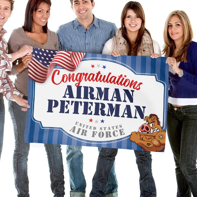 321 TRS Warthogs Air Force BMT Graduation Banner House Flag (US Air Force basic military training BMT graduation banner flag 321 Warthogs Congratulations Airman)