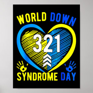 321 World Down Syndrome Day Awareness Blue Yellow Poster