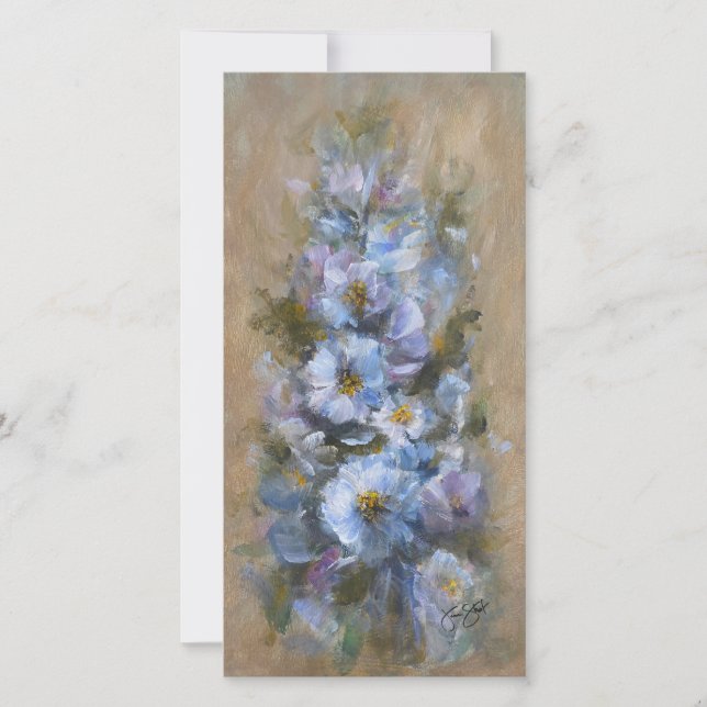 322 blue floral 4 x 8" card (Front)