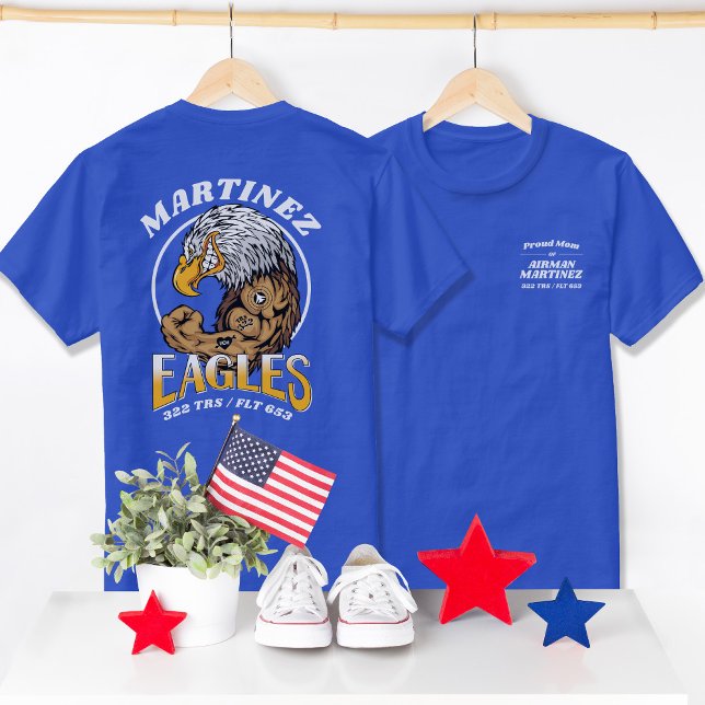 322 Eagles Air Force Basic Training Graduation T-Shirt (Custom Air Force Basic Military Training BMT Graduation T-shirt, 322 Eagles Family Shirt, Proud Mom)