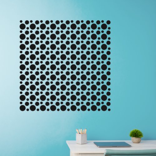 324 Black Polka Dots in 3 sizes on 36 sq          Wall Decal