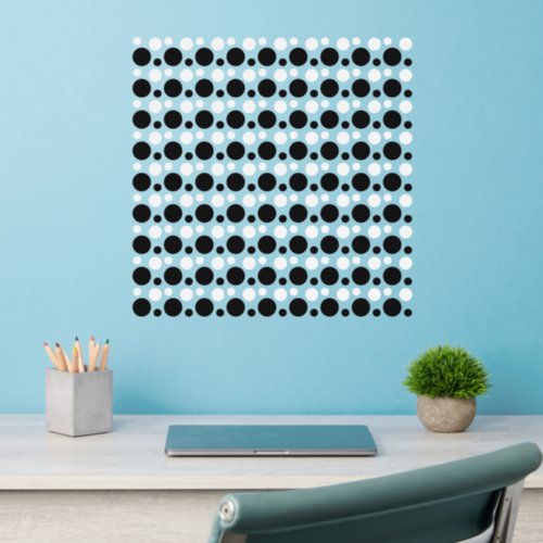 324 Black  White Polka Dots in 3 sizes on 18 sq Wall Decal