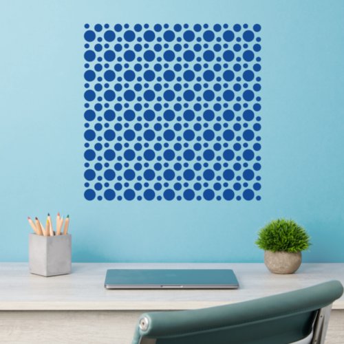 324  Blue Polka Dots in 3 sizes on 18 sq Wall Dec Wall Decal