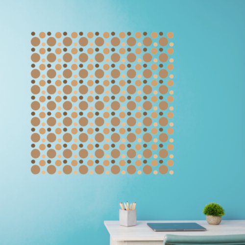 324  Brown Polka Dots 4 shades in 3 sizes 36sq Wall Decal