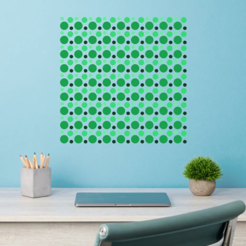 324 Green Polka Dots 4 shades in 3 sizes 18sq Wall Decal