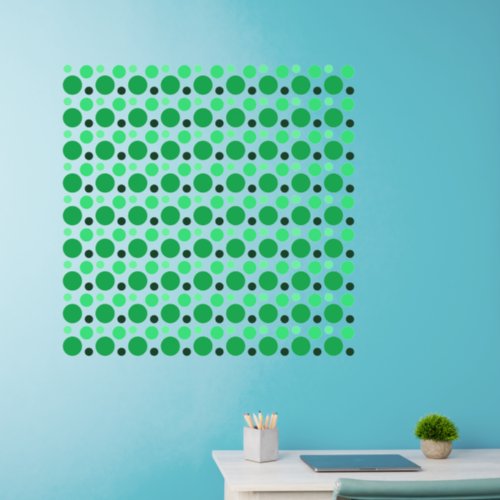 324 Green Polka Dots 4 shades in 3 sizes 36sq Wall Decal