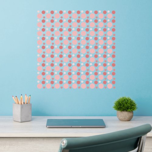 324 Pink Polka Dots 4 pinks  in 3 sizes 18sq W Wall Decal