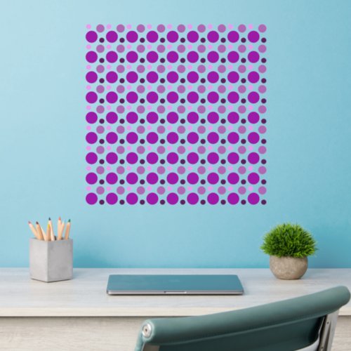 324 Purple Polka Dots 4 shades in 3 sizes 18sq Wall Decal