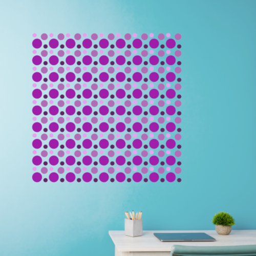 324 Purple Polka Dots 4 shades in 3 sizes 36sq Wall Decal