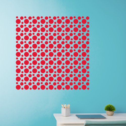 324  Red Polka Dots in 3 sizes on 36 sq  Wall Decal