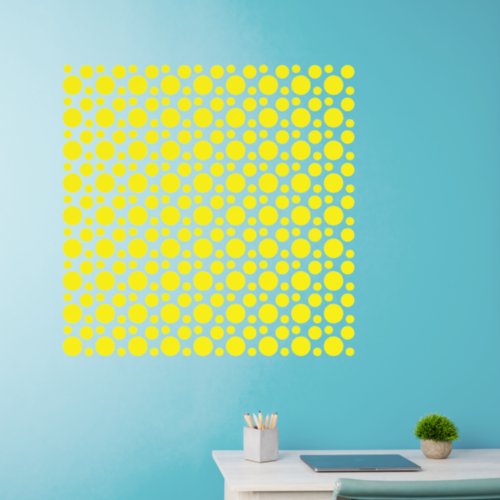 324 Yellow Polka Dots in 3 sizes on 36 sq Wall Decal