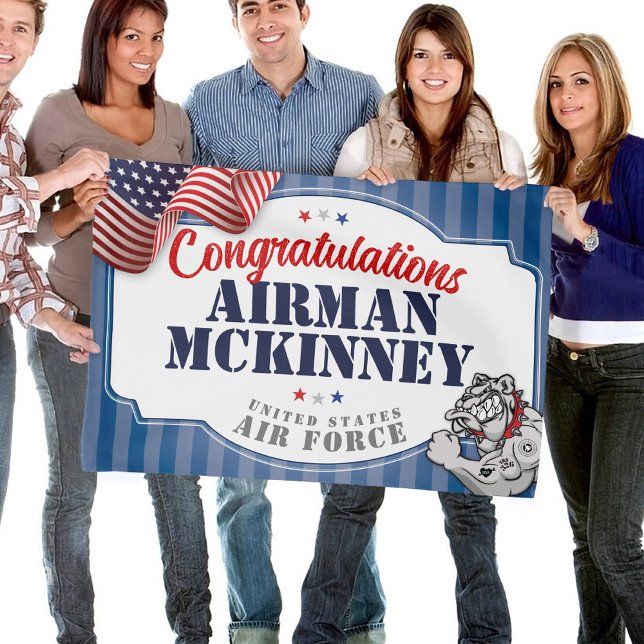 326 TRS Bulldogs Air Force BMT Graduation Banner House Flag (US Air Force basic military training BMT graduation banner flag 326 Bulldogs Congratulations Airman)