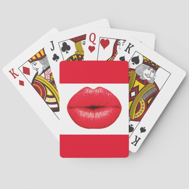 327493 RED SMOOCH LIPS KISS MAKEUP BEAUTY LOVE FAS POKER CARDS (Back)