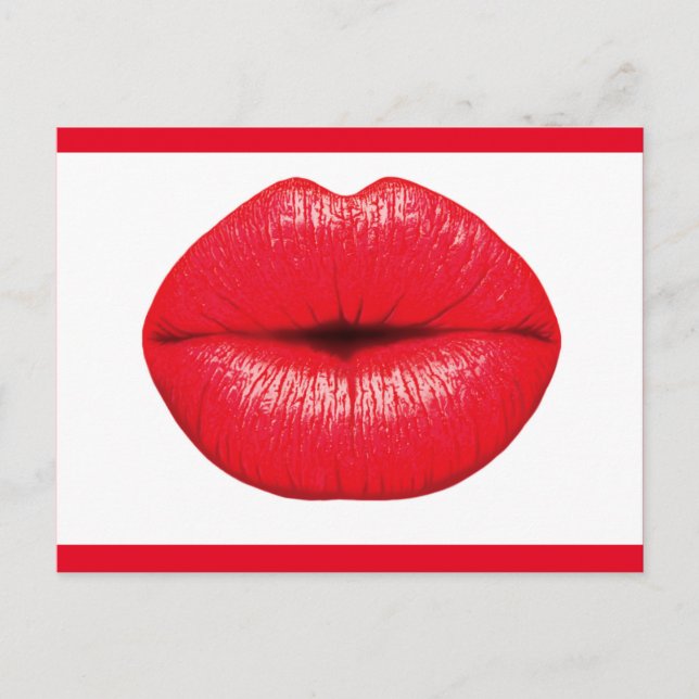 327493 RED SMOOCH LIPS KISS MAKEUP BEAUTY LOVE FAS POSTCARD (Front)