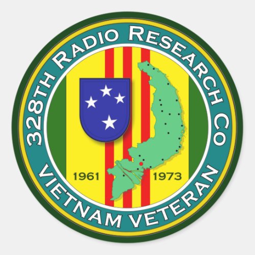 328th RRC _ ASA Vietnam Classic Round Sticker