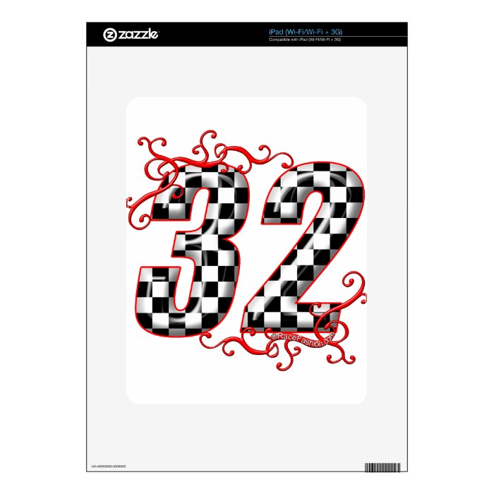 32 auto racing number skin for iPad