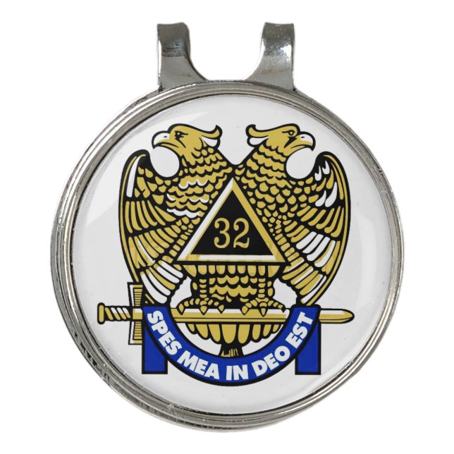 32 DEGREE MASON  GOLF HAT CLIP (Front)