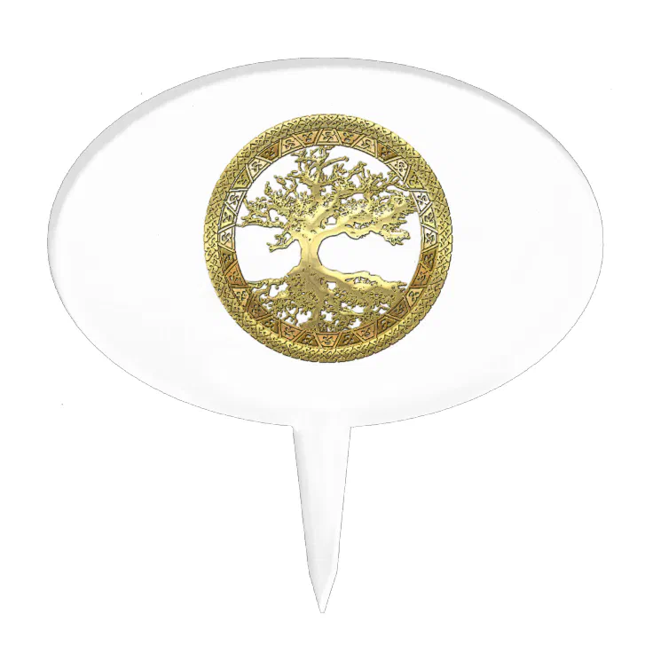 [32] Golden Celtic Tree of Life Cake Topper Zazzle