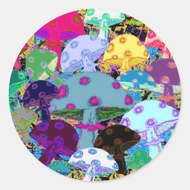 32 Mushrooms #2 Classic Round Sticker (Front)